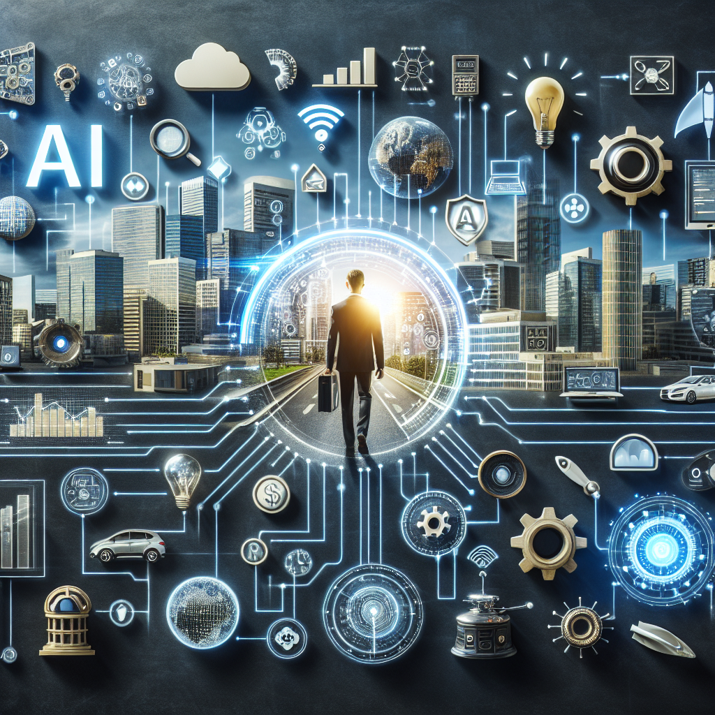 Homem caminhando em direção à tecnologia.